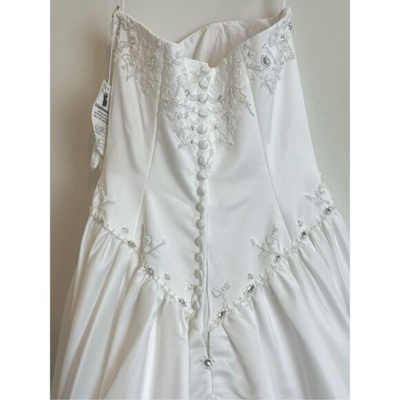 Mori Lee NEW size 12 strapless bridal wedding dress with train - Picture 12 of 16